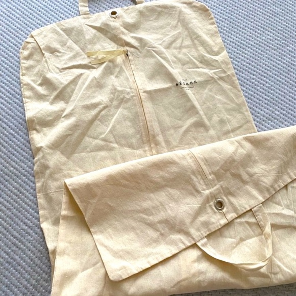 SEZANE BEIGE LINEN LONG GARMENT BAG